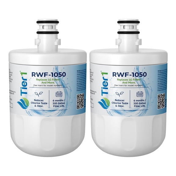 Tier1 5231JA2002A Refrigerator Water Filter 2-pk | Replacement for LG LT500P, GEN11042FR-08, ADQ72910902, ADQ72910907, ADQ72910901, WD-F05, SP-LE500, RWF0100A, RWF1050, Kenmore 9890, Fridge Filter