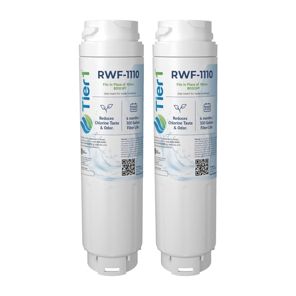Tier1 RWF1110 9000 077104 Refrigerator Water Filter | Replacement for Bosch 644845, REPLFLTR10, UltraClarity, 11034152 Fridge Filter - Up to 12 Months Supply | Easy Install | Odor Control (2-pk)