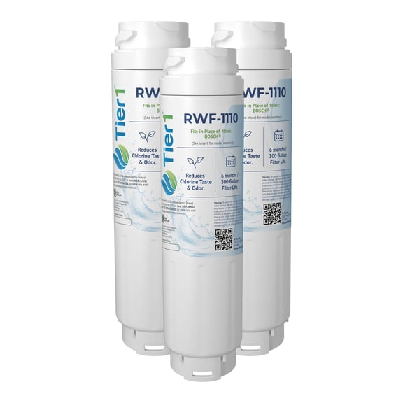 Tier1 9000 077104 Refrigerator Water Filter 3-pk | Replacement for Bosch 644845, REPLFLTR10, UltraClarity, 644845, 9000194412, 740570, 9000077095, 9000193914, Fridge Filter