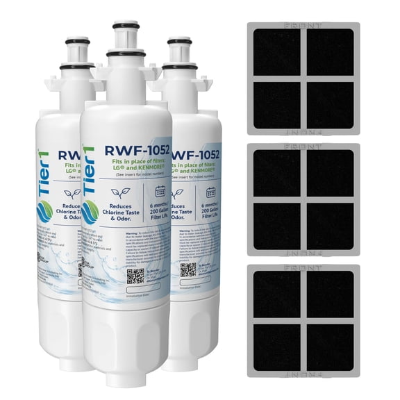 Tier1 ADQ36006101 Refrigerator Water & Air Filter Combo 3-pk | Replacement for LG LT700P, ADQ36006102, Kenmore 46-9690, 469690, ADQ36006101-S, RFC1200A, WSL-3, FML-3, LT120F, Fridge Filter