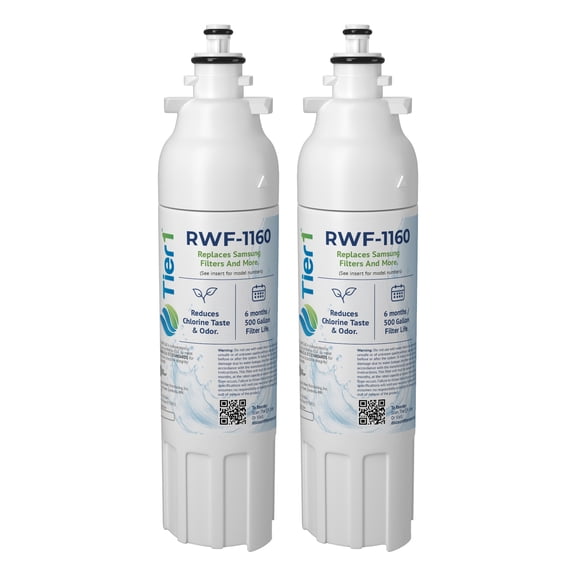 Tier1 RWF1160 ADQ73613401 Refrigerator Water Filter | Replacement for LG LT800P, 46-9490, fl-rf20 Fridge Filter - Up to 12 Months | Easy Install | Odor Control | Great Tasting Water (2-pk)