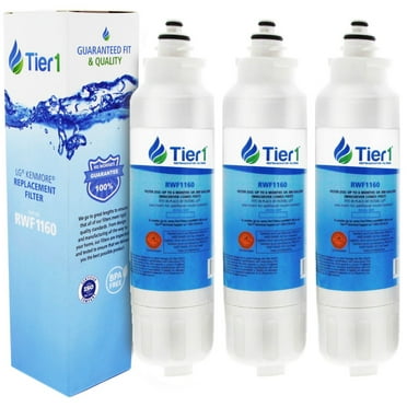 Tier1 ADQ73613401 Refrigerator Water Filter 3-pk | Replacement for LG LT800P, ADQ73613402, Kenmore 9490, 46-9490, 469490, ADQ73613408, DWF-35, Fridge Filter