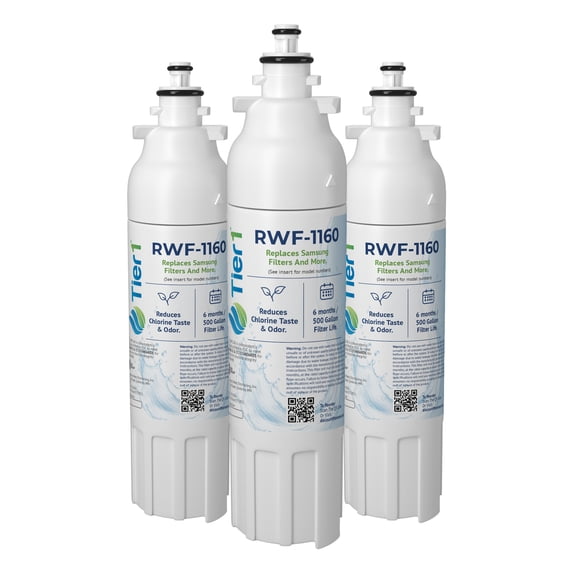 Tier1 ADQ73613401 Refrigerator Water Filter 3-pk | Replacement for LG LT800P, ADQ73613402, Kenmore 9490, 46-9490, 469490, ADQ73613408, DWF-35, Fridge Filter
