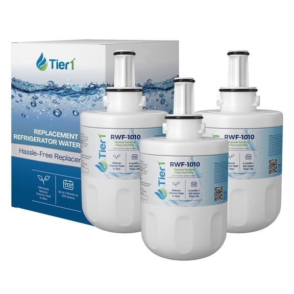 Tier1 RWF1010 DA29-00003G Refrigerator Water Filter | Replacement for DA29-00003F, RGF238AARS, WSS-1, WF289 Filter - Up to 18 Months Supply | Easy Install | Odor Control | Great Tasting Water (3-pk)