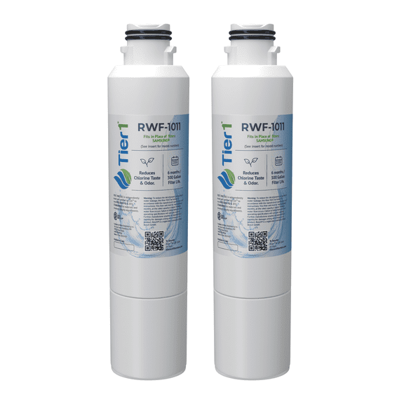Tier1 RWF1011 DA29-00020B Refrigerator Water Filter | Replacement for Samsung HAF-CIN, WF294, FMS-2 Fridge Filter - Up to 12 Months Supply | Easy Install | Odor Control | Great Tasting Water (2-pk)