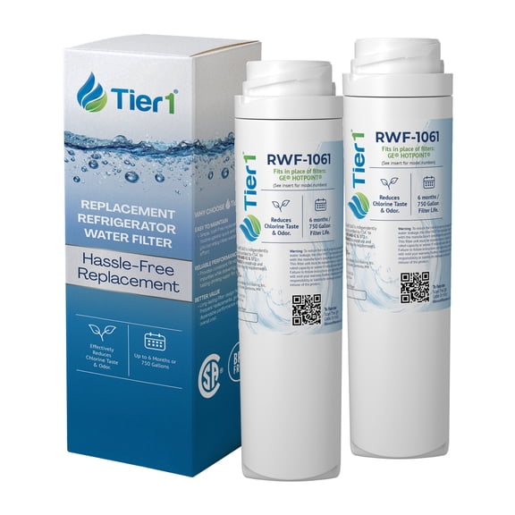 Tier1 GSWF Refrigerator Water Filter 2-pk | Replacement for GE GSWFDS, SmartWater 238C2334P001, Kenmore 46-9914, 469914, 9914, EFF-6023A, AP3418061, Fridge Filter