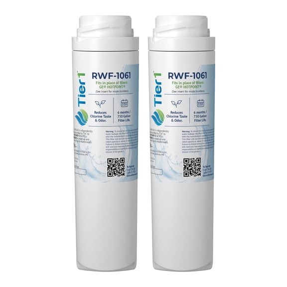 Tier1 GSWF Refrigerator Water Filter 2-pk | Replacement for GE GSWFDS, SmartWater 238C2334P001, Kenmore 46-9914, 469914, 9914, EFF-6023A, AP3418061, Fridge Filter