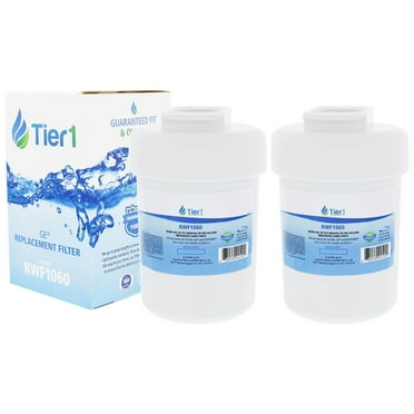 Tier1 MWF Refrigerator Water Filter 2-pk | Replacement for GE SmartWater MWFP, MWFA, GWF, GWFA, HWF, Kenmore 9991, 46-9991, 469991, WSG-1, WFC1201, Fridge Filter