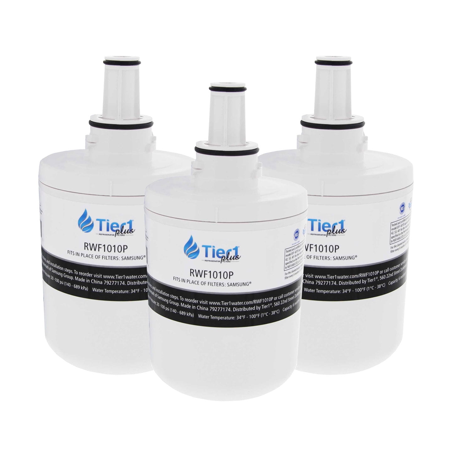 Tier1 Plus NSF 53&42 Certified Replacement for Samsung DA29-00003G Aqua-Pure Plus, DA29-00003B, DA29-00003A, HAFCU1 Refrigerator Water Filter 3 Pack - Reduces 99% LEAD