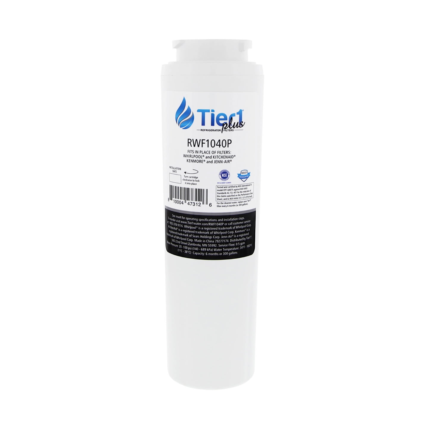 Tier1 Plus NSF 53&42 Certified Replacement for EDR5RXD1 EveryDrop 4396508/4396510 Whirlpool Refrigerator Water Filter - Reduces 99% Lead