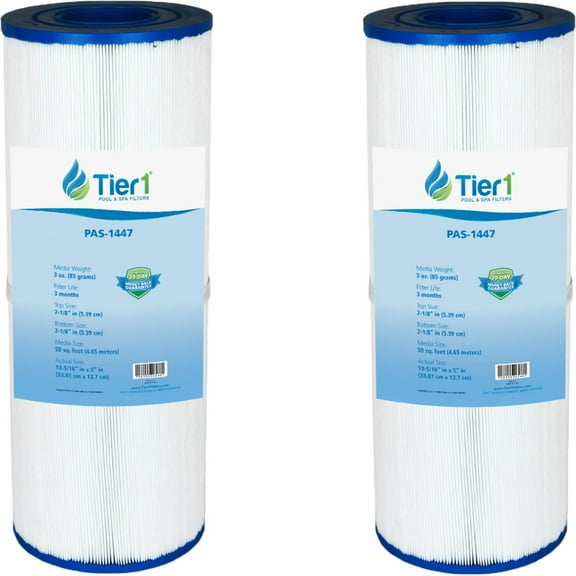 Tier1 Pool & Spa Filter Cartridge 2-pk | Replacement for Dynamic 03FIL1600, Pleatco PRB50-IN, Filbur FC-2390, Unicel C-4950 and More | 50 sq ft Pleated Fabric Filter Media