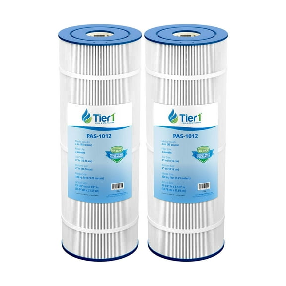 Tier1 Pool & Spa Filter Cartridge 2-pk | Replacement for Hayward C1100, Star Clear II C1100, Filbur FC-1290, Pleatco PA100, C-8610 and More | 100 sq ft Pleated Fabric Filter Media