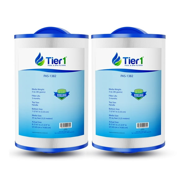 Tier1 Pool & Spa Filter Cartridge 2-pk | Replacement for Maax Spas of Canada, Pleatco PAS35P, PMAX50, Filbur FC-0300, 5CH-35, SD-00779 and More | 35 sq ft Pleated Fabric Filter Media