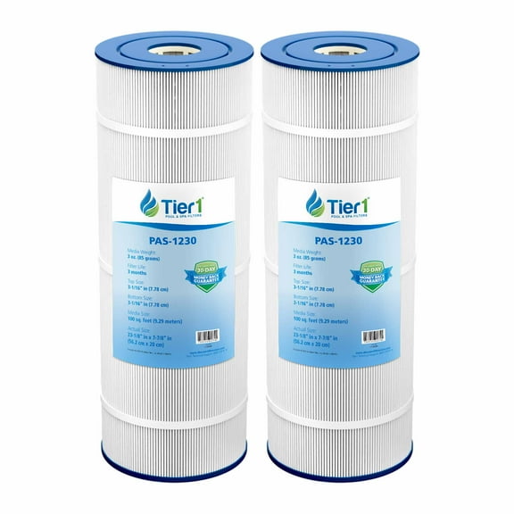 Tier1 Pool & Spa Filter Cartridge 2-pk | Replacement for Pleatco PFAB100, Filbur FC-1950, Unicel C-7699 and More | 100 sq ft Pleated Fabric Filter Media