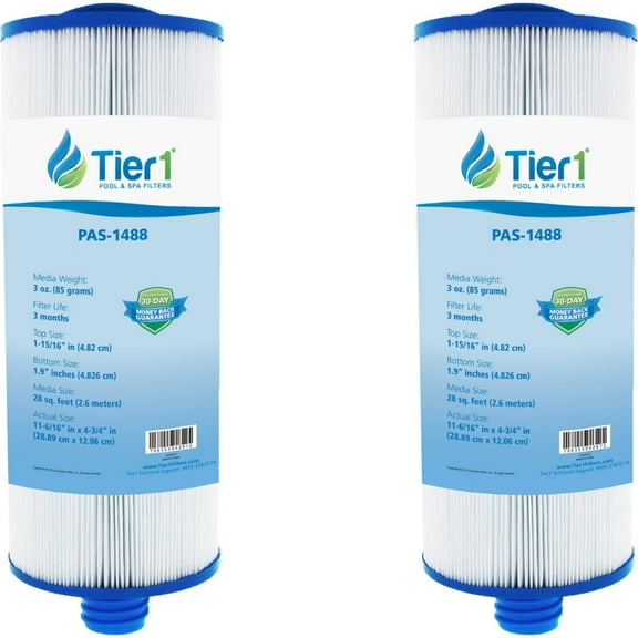Tier1 Pool & Spa Filter Cartridge 2-pk | Replacement for Saratoga Spa, Pleatco PSG27.5P2, Filbur FC-0197, SD-00018 and More | 28 sq ft Pleated Fabric Filter Media