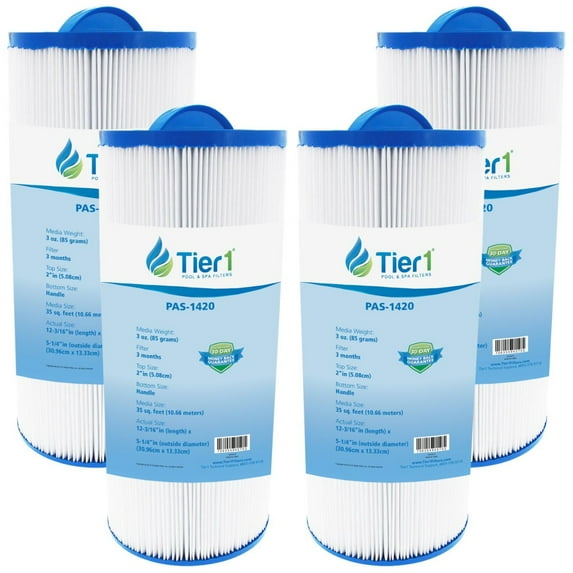 Tier1 Pool & Spa Filter Cartridge 4-pk | Replacement for Marquis PPM35SC, Pleatco PPM35SC-F2M, FC-0196, Marquis Spa 20042, 20092 and More | 35 sq ft Pleated Fabric Filter Media