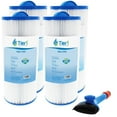 thumbnail image 1 of Tier1 Pool & Spa Filter Cartridge 4-pk with Tier1 Wand Brush Filter Cleaner | Replacement for Jacuzzi J300 6541-383, PJW60TL-OT-F2S and More | 60 sq ft Pleated Fabric Filter Media, 1 of 8