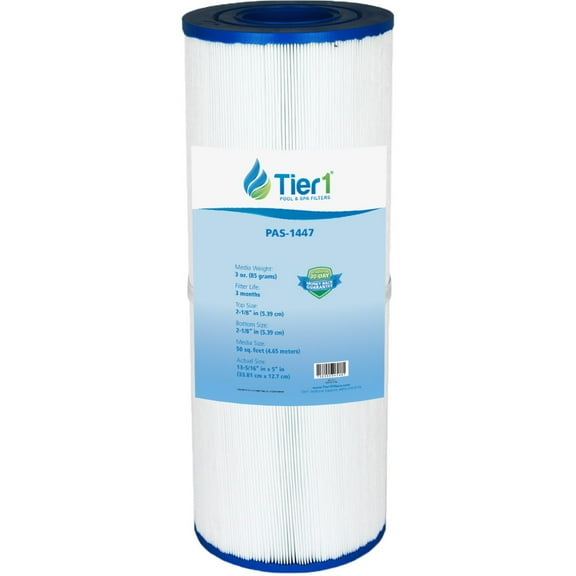 Tier1 Pool & Spa Filter Cartridge | Replacement for Dynamic 03FIL1600, Pleatco PRB50-IN, Filbur FC-2390, Unicel C-4950 and More | 50 sq ft Pleated Fabric Filter Media
