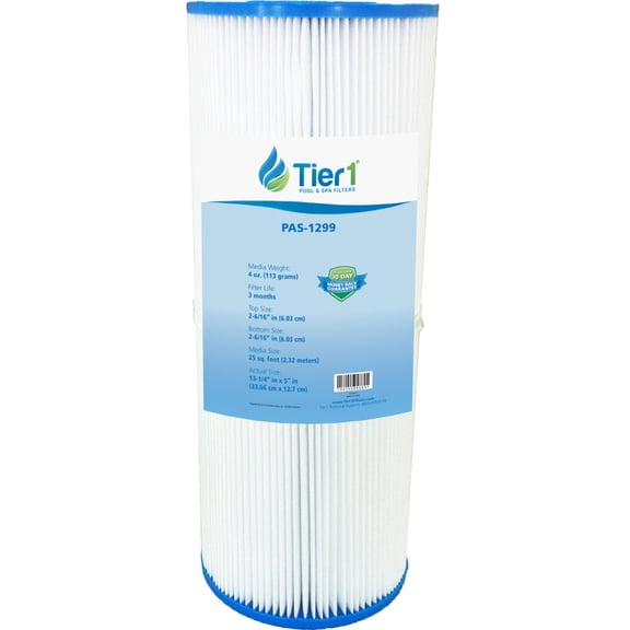 Tier1 Pool & Spa Filter Cartridge | Replacement for Jacuzzi 42-2891-08, Pleatco PJ25, Filbur FC-1425, Unicel C-5625 and More | 25 sq ft Pleated Fabric Filter Media
