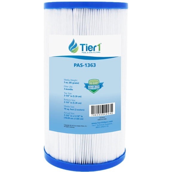 Tier1 Pool & Spa Filter Cartridge | Replacement for Master Spa X268057, Eco-Pur, Pleatco PMA10-M, Unicel C-3310AM, Filbur FC-1001M and More | 10 sq ft Pleated Fabric Filter Media