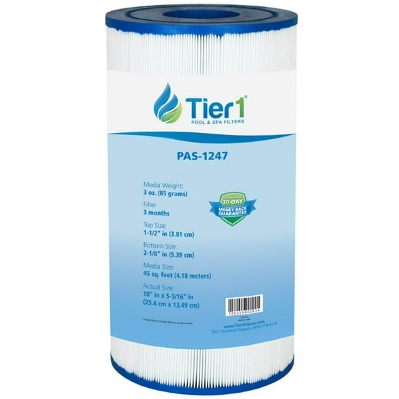 Tier1 Pool & Spa Filter Cartridge | Replacement for Spas Freeflow Legend, Pleatco PFF50P4, Filbur FC-2401, Unicel 5CH-45 and More | 45 sq ft Pleated Fabric Filter Media