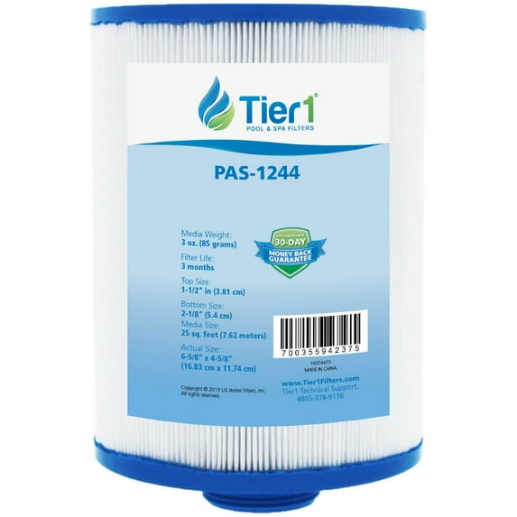 Tier1 Pool & Spa Filter Cartridge | Replacement for Unicel 4CH-22, Freeflow Lagas FF-150, CLX TLX, Pleatco PFF25P4, Filbur FC-2399 and More | 25 sq ft Pleated Fabric Filter Media