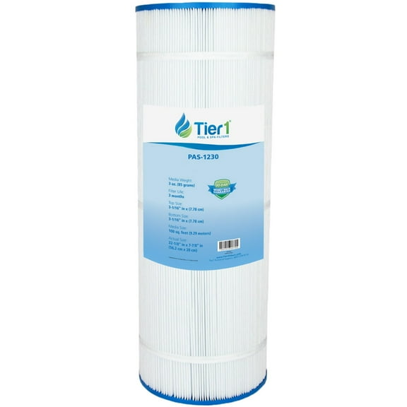 Tier1 Pool & Spa Filter Cartridge | Replacement for Pleatco PFAB100, Filbur FC-1950, Unicel C-7699 and More | 100 sq ft Pleated Fabric Filter Media