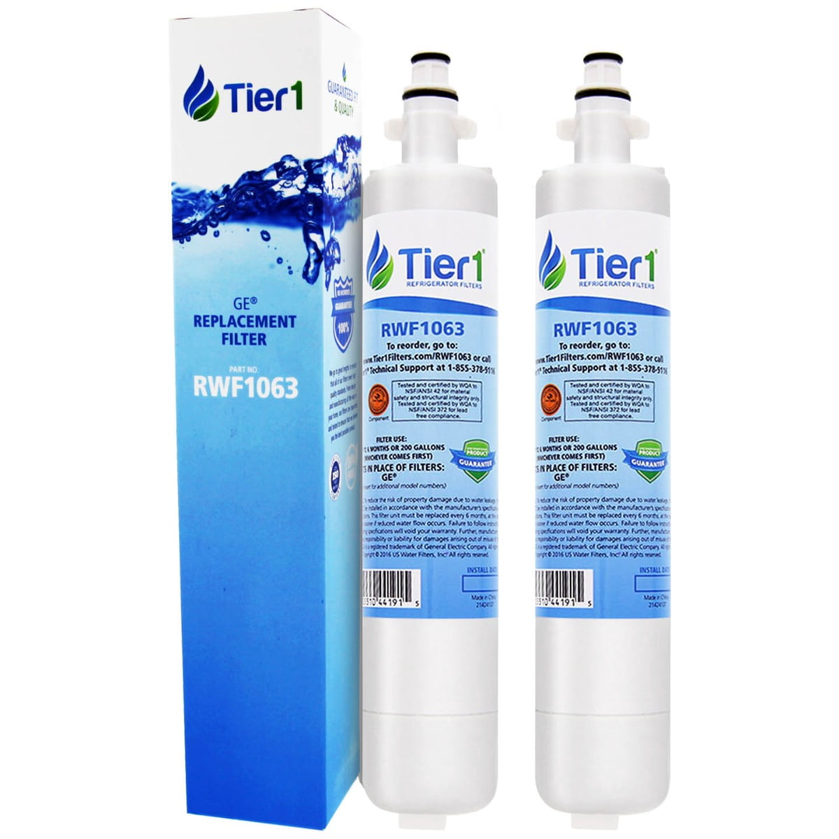 Tier1 RPWF Refrigerator Water Filter 2pk Replacement for GE RPWF