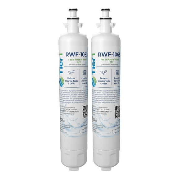 Tier1 RPWF Refrigerator Water Filter 2-pk | Replacement for GE RPWF (NOT RPWFE), WSG-4, MPF15350, DWF-36, R-3600, OPFG3-RF300, RWF3600A, WD-RPWF, WF277, Fridge Filter