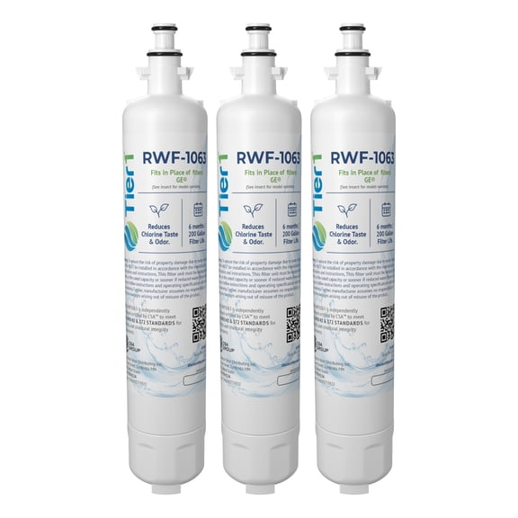 Tier1 RPWF Refrigerator Water Filter 3-pk | Replacement for GE RPWF (NOT RPWFE), WSG-4, MPF15350, DWF-36, R-3600, OPFG3-RF300, RWF3600A, WD-RPWF, WF277, Fridge Filter