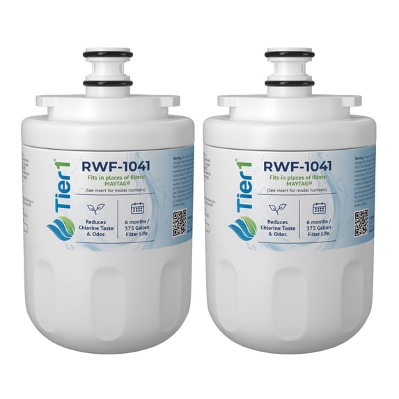 Tier1 RWF1041 UKF7003 Refrigerator Water Filter | Replacement for EDR7D1, UKF7002AXX, UKF7003AXX, WSM-1, WF288 Fridge Filter - Up to 12 Months Supply | Easy Install | Great Tasting Water & Ice (2-pk)