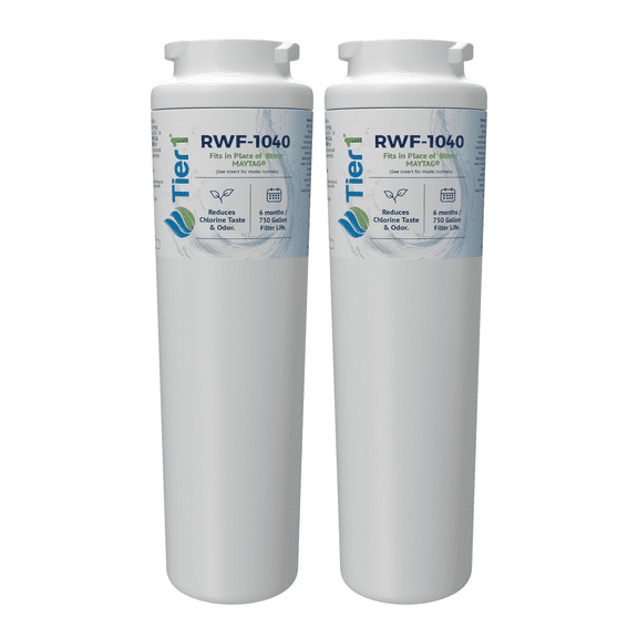 Tier1 RWF1040 UKF8001 Refrigerator Water Filter | Replacement for EDR4RXD1, 4396395, rwf0900a, fl-rf07 Fridge Filter - Up to 12 Months Supply | Easy Install | Odor Control | Tasting Water (2-pk)