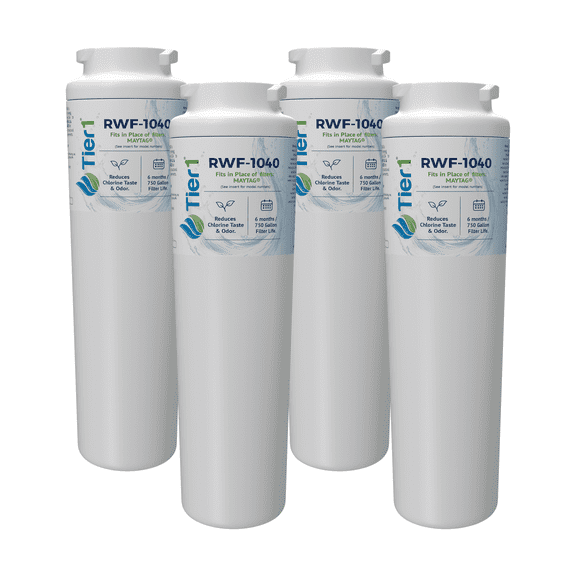 Tier1 RWF1040 UKF8001 Refrigerator Water Filter | Replacement for EDR4RXD1, 4396395, rwf0900a, fl-rf07 Fridge Filter - Up to 24 Months Supply | Easy Install | Odor Control (4-pk)