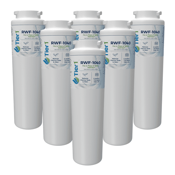 Tier1 RWF1040 UKF8001 Refrigerator Water Filter | Replacement for EDR4RXD1, 4396395, rwf0900a, fl-rf07 Fridge Filter - Up to 36 Months Supply | Easy Install | Odor Control | Tasting Water (6-pk)