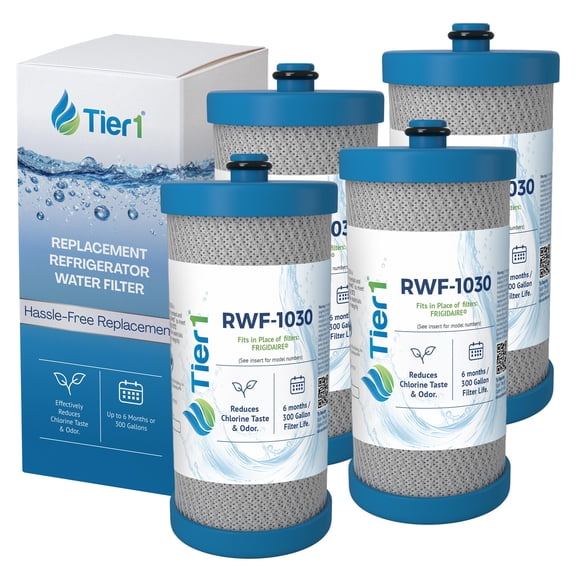 Tier1 RWF1030 WF1CB Refrigerator Water Filter | Replacement for Kenmore 469906, RG100, WF284, NGRG2000, PS503627, 469910 Filter - Up to 24 Months Supply | Easy Install | Great Tasting Water (4-pk)