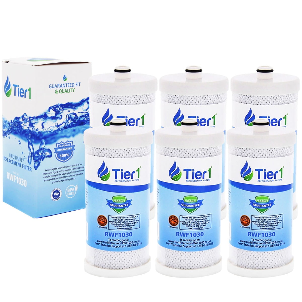 Tier1 WF1CB Refrigerator Water Filter 6pk Replacement for Frigidaire
