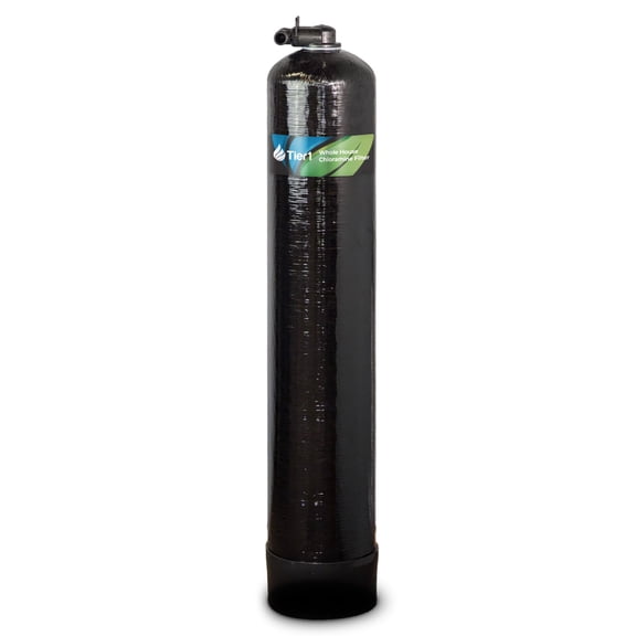 Tier1 Whole House Water Filter System | 900,000 Gallon Chloramine Reduction Capacity | Pre-Filled Upflow Tank with 1 Cu Ft Catalytic Granular Activated Carbon | Home Filtration System
