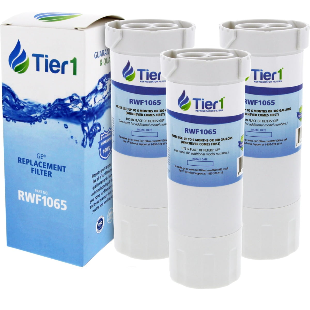 Tier1 XWF Refrigerator Water Filter 3pk Replacement for GE XWF