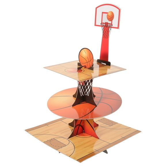 WHAMVOX 1Pcs Multi-layered Basketball Theme Party Cupcake Display Holder For Families And Event Organizers