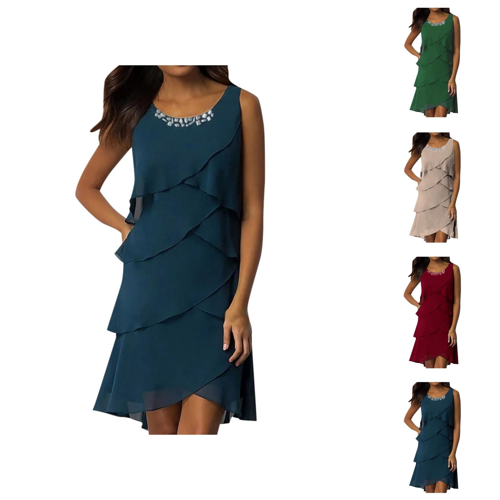 sleeveless chiffon shirt dress Sleeveless Knee Length Black Dress W/ Double Chiffon Layer | Women's  Designer Clothing Australia