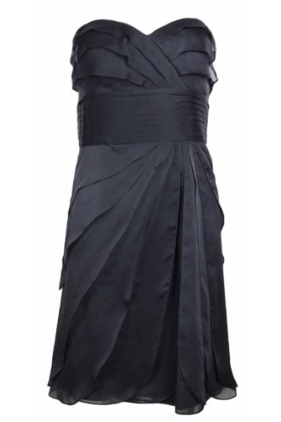 Tiered Chiffon Party Dress (12, Smoke)