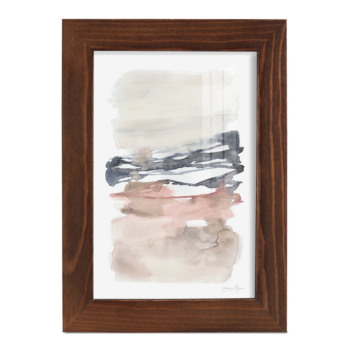 Tiered Horizon Line I -Framed Print w/glass-Chestnut
