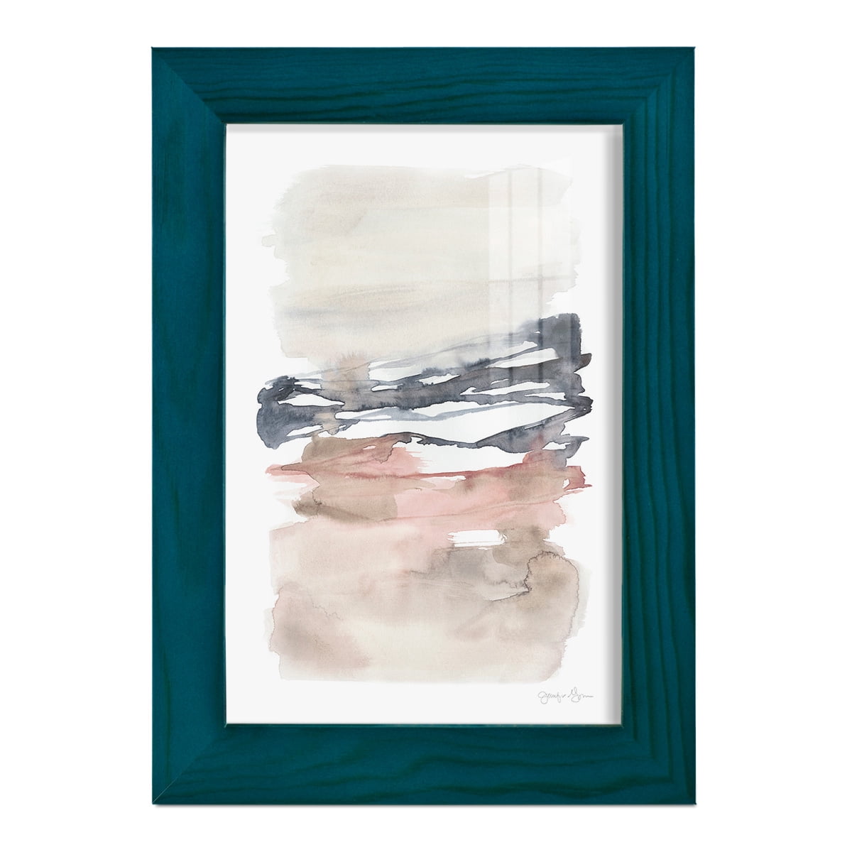 Tiered Horizon Line I -Framed Print w/glass-Ocean Blue