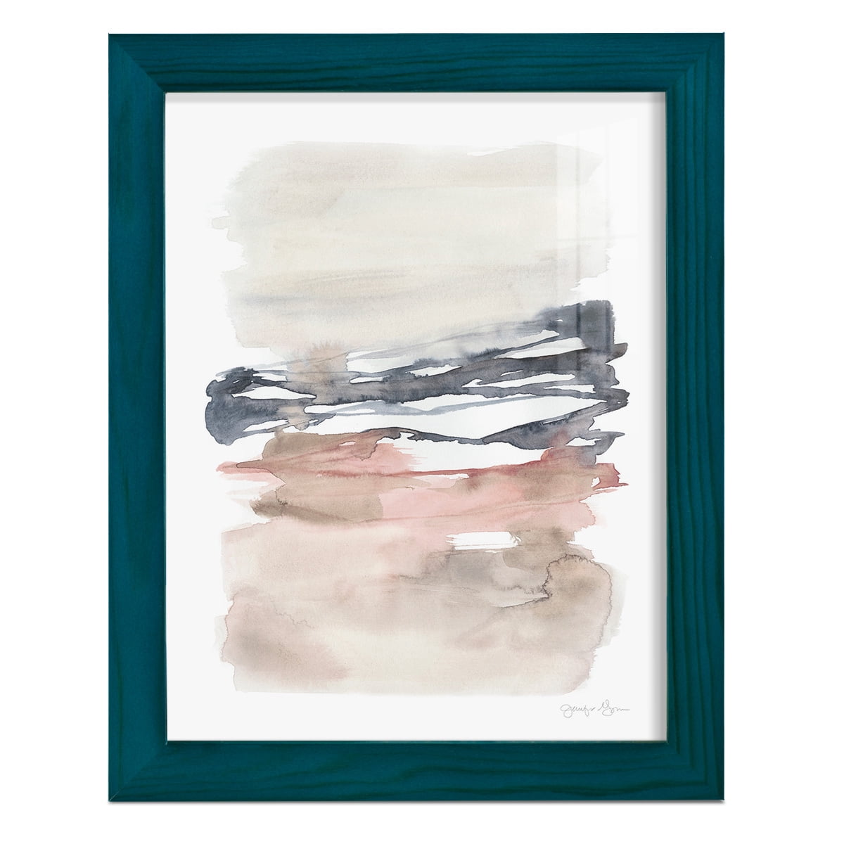 Tiered Horizon Line I -Framed Print w/glass-Ocean Blue