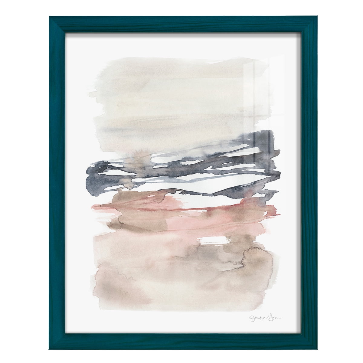 Tiered Horizon Line I -Framed Print w/glass-Ocean Blue