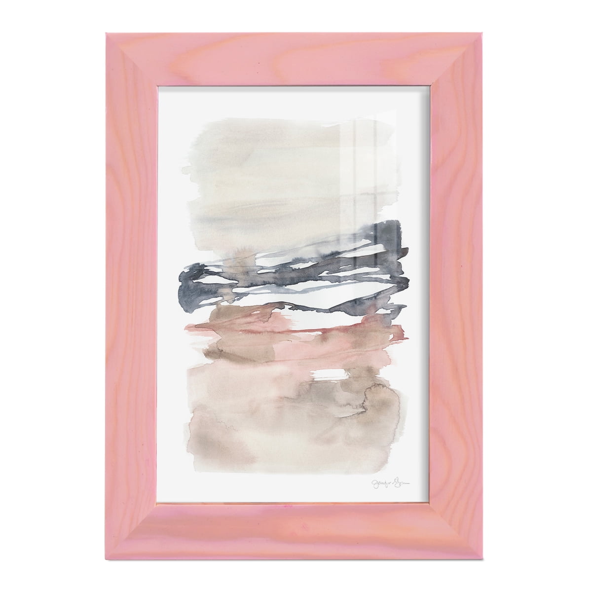 Tiered Horizon Line I -Framed Print w/glass-Sunset Pink