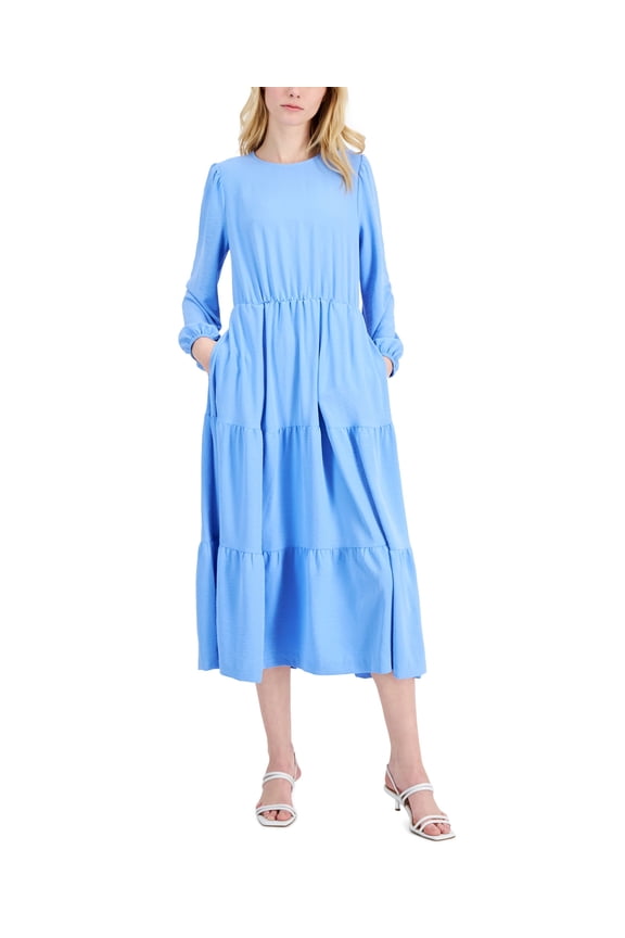 Tiered Midi Dress Periwinkle Blue 18