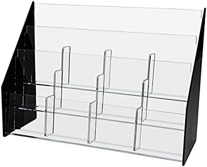 Tiered Rack Card Holder With 12 Pockets For 4X9 Brochures Leaflets