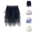 thumbnail image 1 of Tiered Rainbow Layer Cake Tutu Skirt for Girls, Asymmetric Hem Mesh Dress with Elastic Waist for Year Round Play and Party Wear, 1 of 5