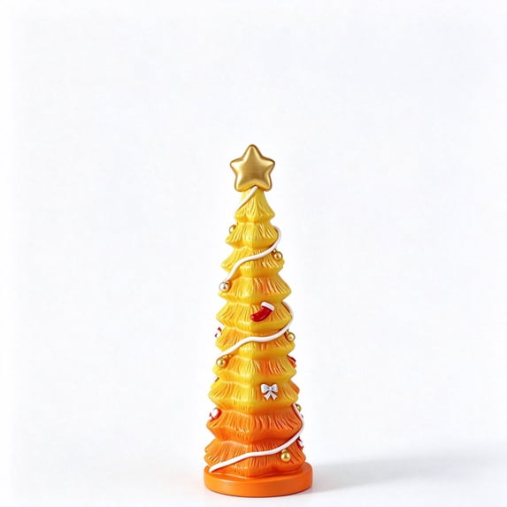 Tiered Resin Christmas Tree Figurine, 3 x 3 x 9.8 In Glossy Finish With ...